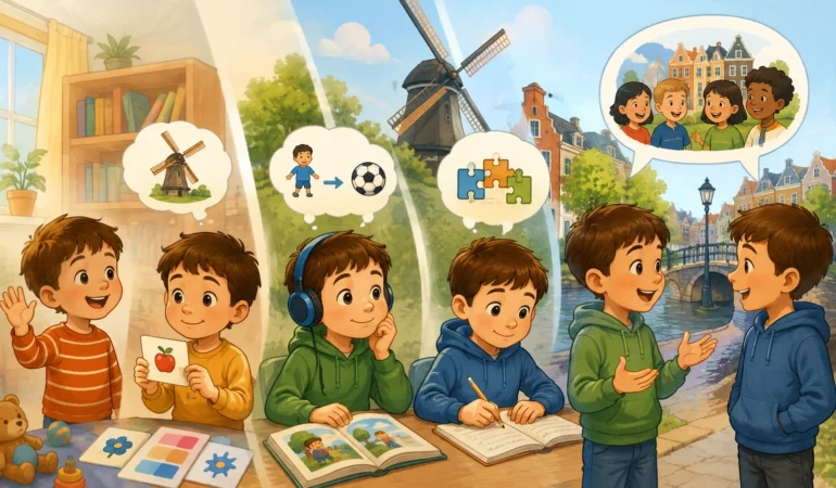 From ‘Hallo’ to Full Sentences: Milestones in Learning Dutch for Kids